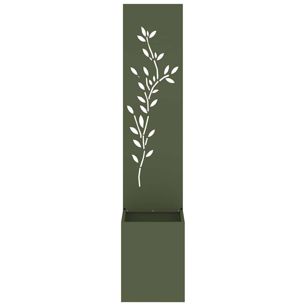 Garten Sichtschutz-Leinwand Floral Olivgrün 32 x 32 x 150 cm