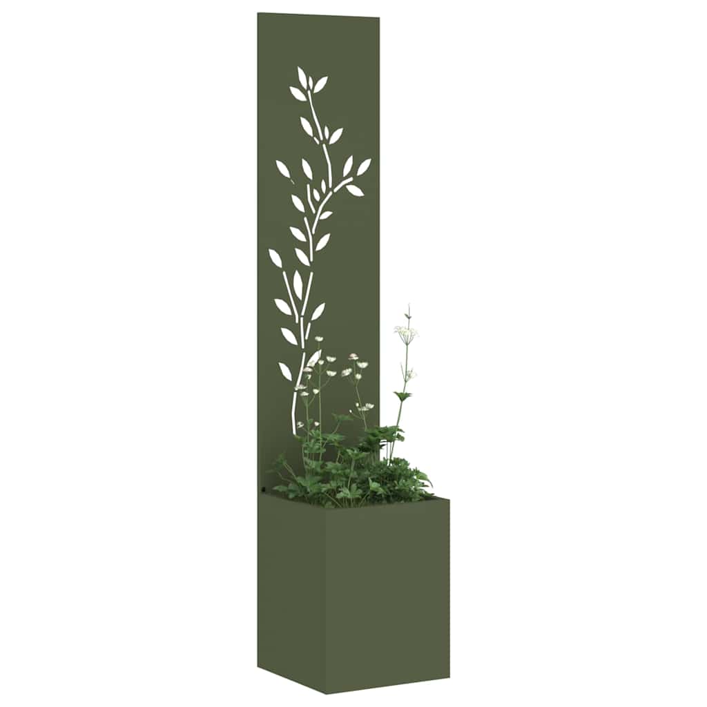Garten Sichtschutz-Leinwand Floral Olivgrün 32 x 32 x 150 cm