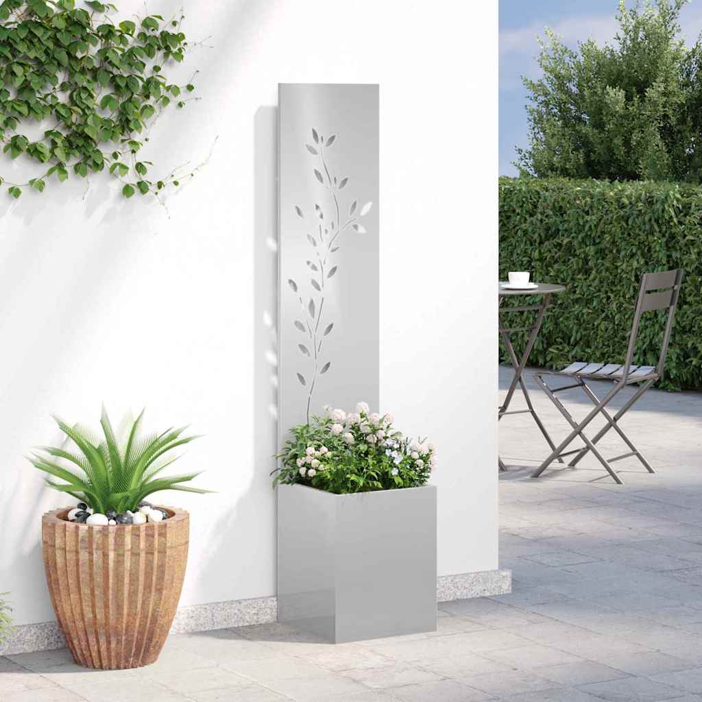 Garten Sichtschutz-Leinwand Silber 32 x 32 x 150 cm Edelstahl