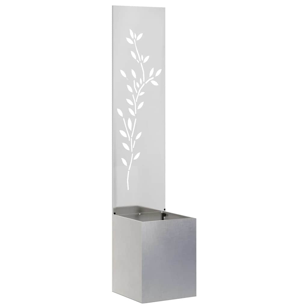 Garten Sichtschutz-Leinwand Silber 32 x 32 x 150 cm Edelstahl
