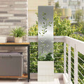 Garten Sichtschutz-Leinwand Floral Silber 32 x 32 x 150 cm
