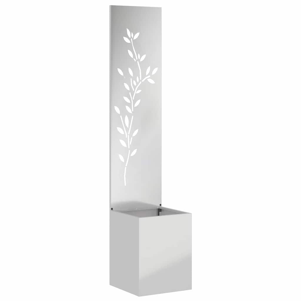 Garten Sichtschutz-Leinwand Floral Silber 32 x 32 x 150 cm