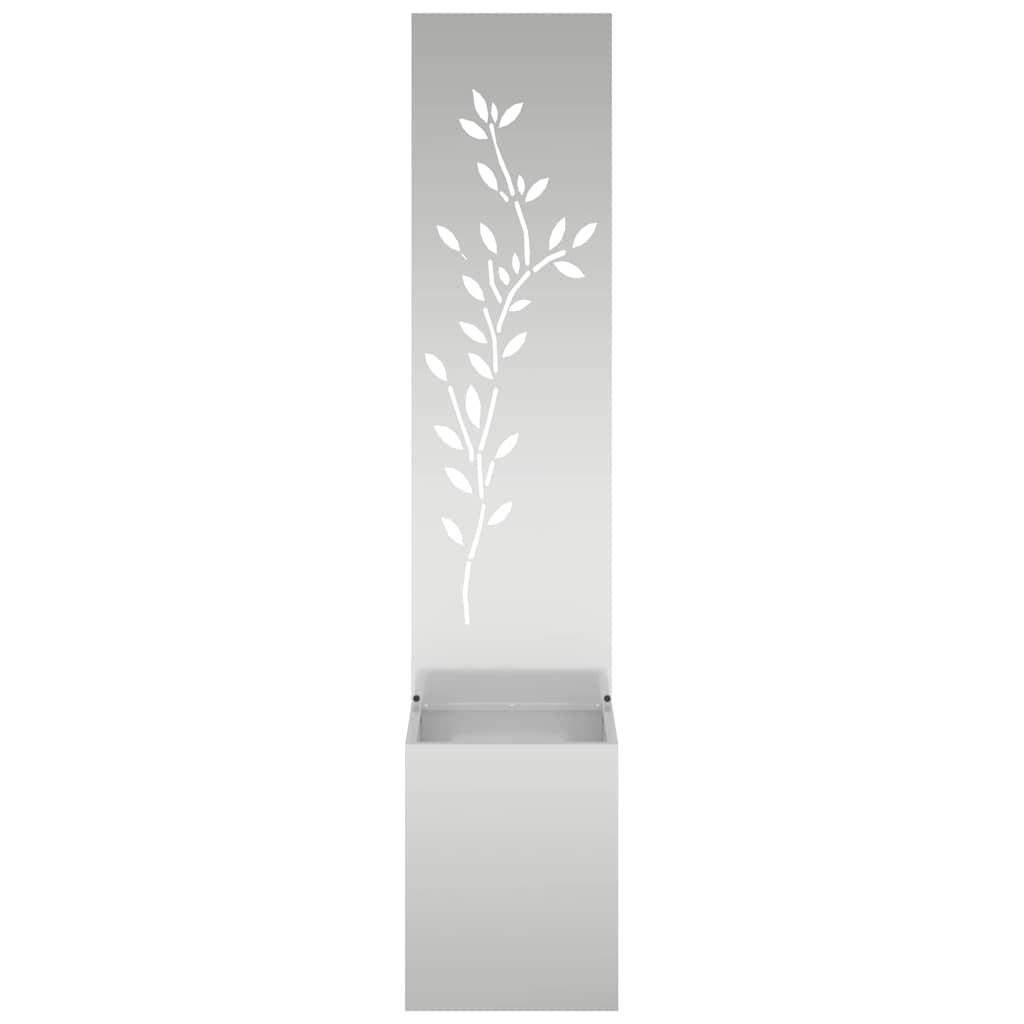 Garten Sichtschutz-Leinwand Floral Silber 32 x 32 x 150 cm