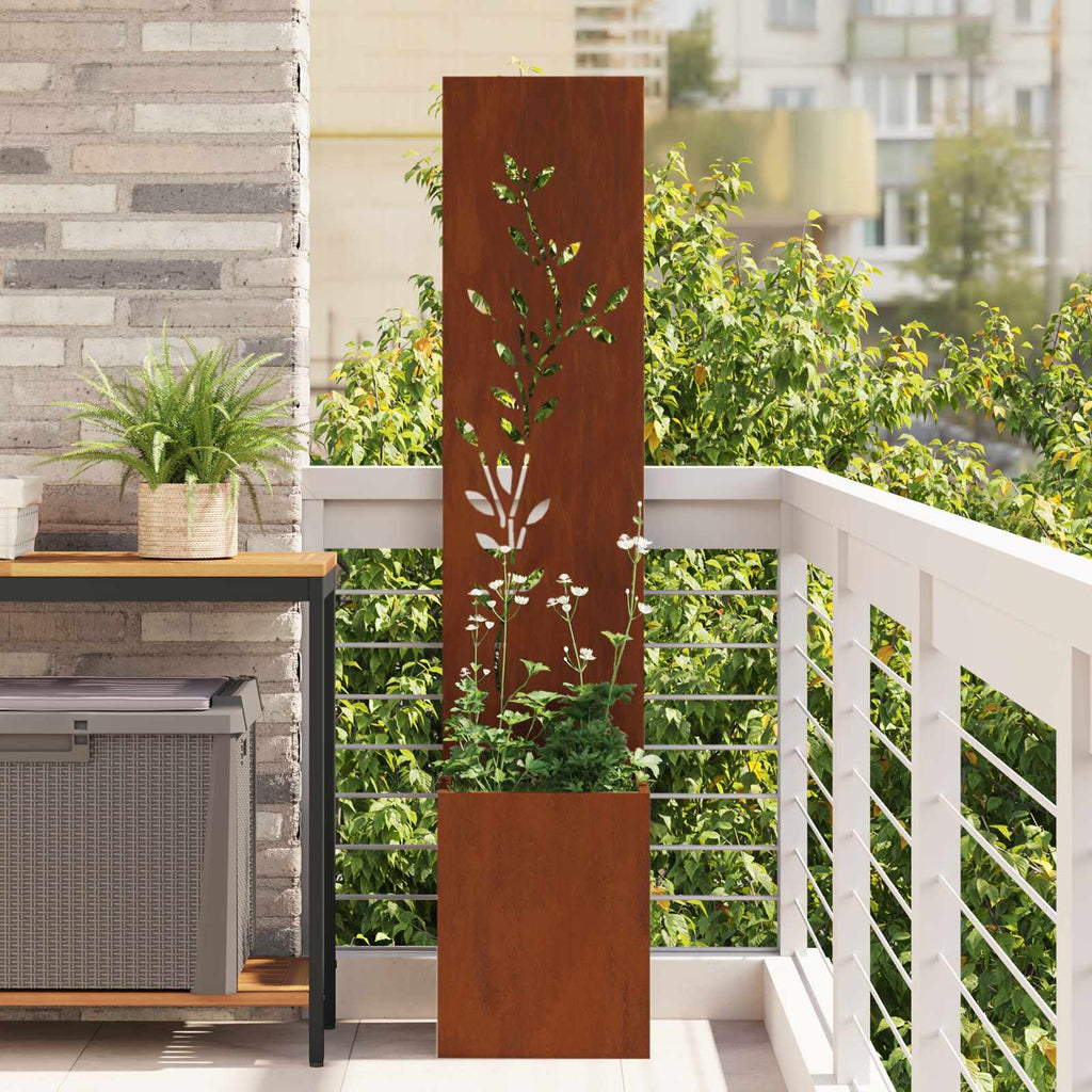 Garten Sichtschutz-Leinwand Floral Rostig 32 x 32 x 150 cm