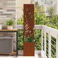 Garten Sichtschutz-Leinwand Floral Rostig 32 x 32 x 150 cm