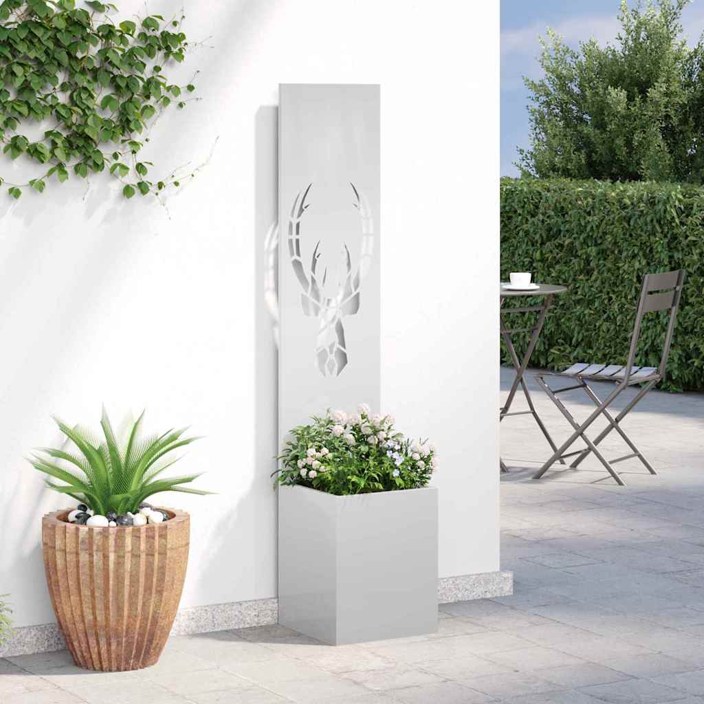 Garten Sichtschutz-Leinwand Tiermuster Silber 32 x 32 x 150 cm