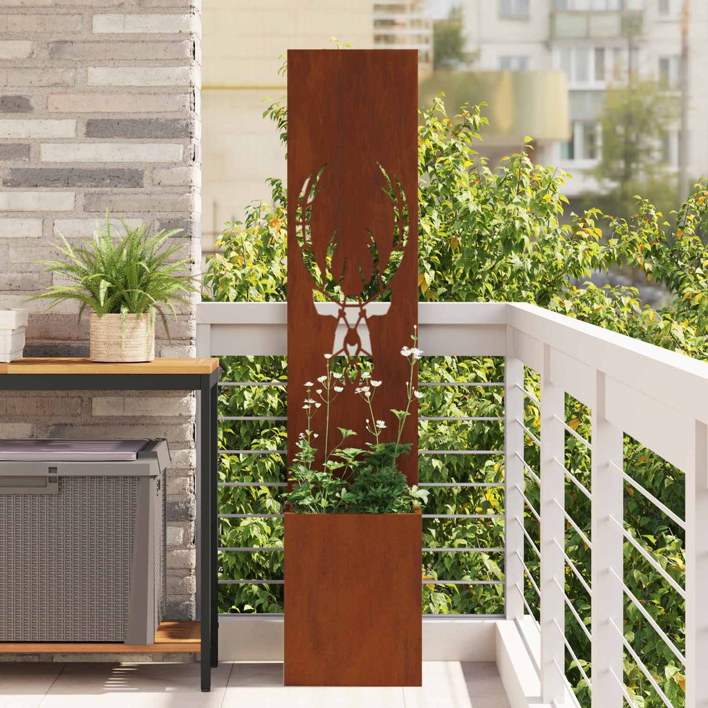 Garten Sichtschutz-Leinwand Rostig 32 x 150 cm Wetterfeststahl