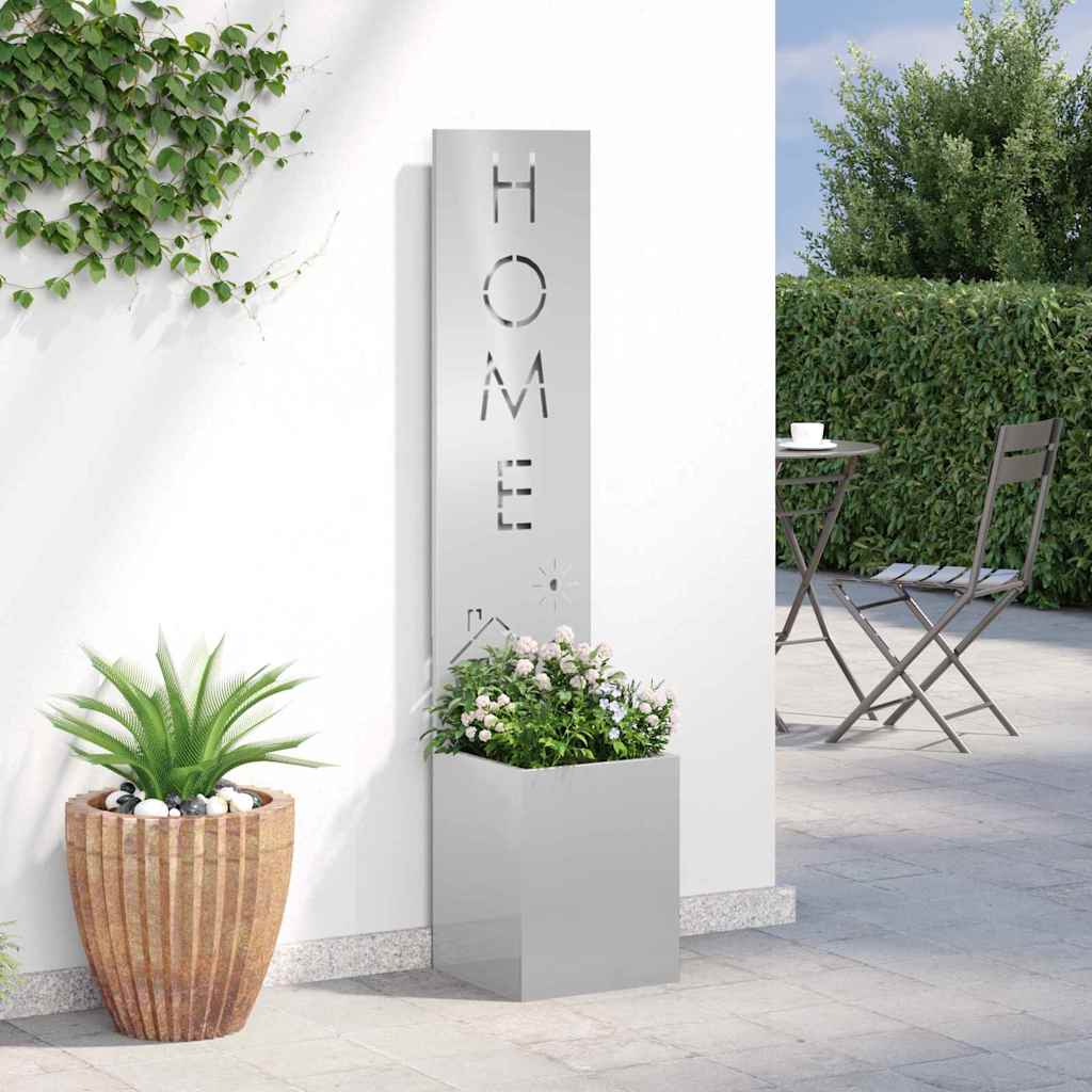 Garten Sichtschutz-Leinwand Silber 32 x 32 x 150 cm Edelstahl