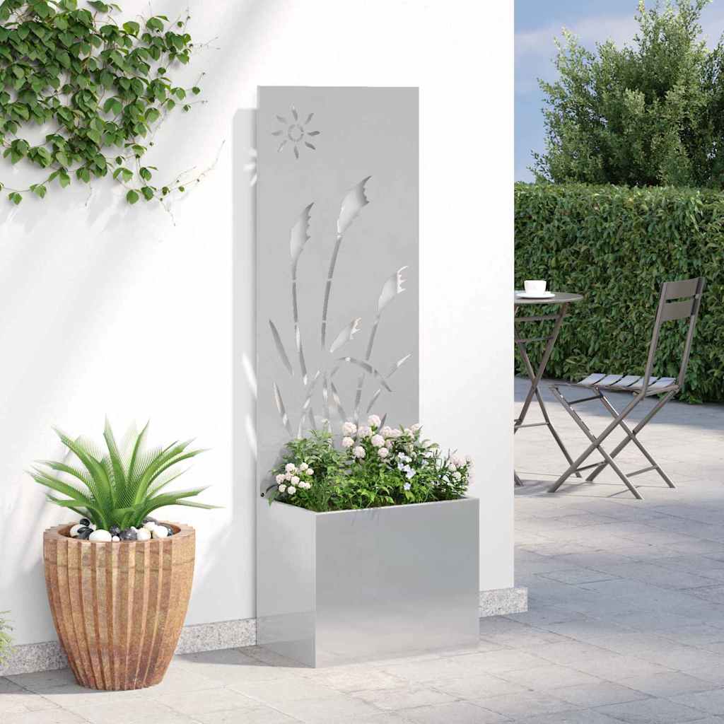 Garten Sichtschutz-Leinwand Silber 50 x 150 cm Edelstahl