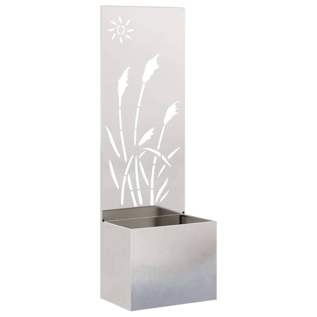 Garten Sichtschutz-Leinwand Silber 50 x 150 cm Edelstahl