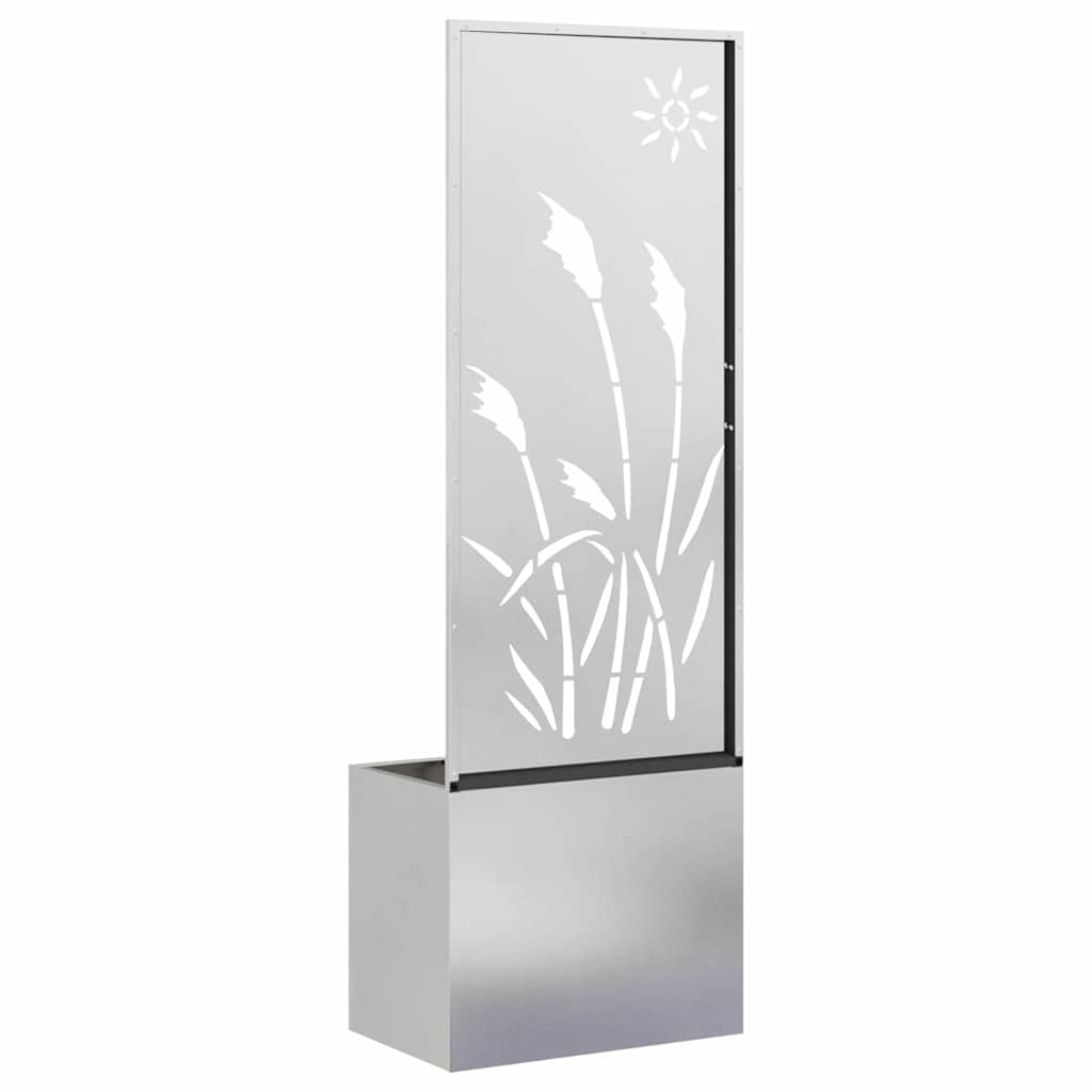 Garten Sichtschutz-Leinwand Silber 50 x 150 cm Edelstahl