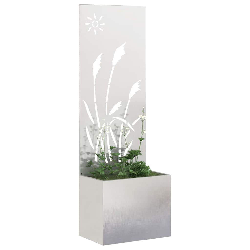 Garten Sichtschutz-Leinwand Silber 50 x 150 cm Edelstahl