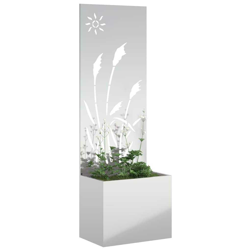 Garten Sichtschutz-Leinwand Silber 50 x 140 cm Verzinkter Stahl