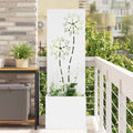 Garten Sichtschutz-Leinwand Floral Weiß 50 x 150 cm