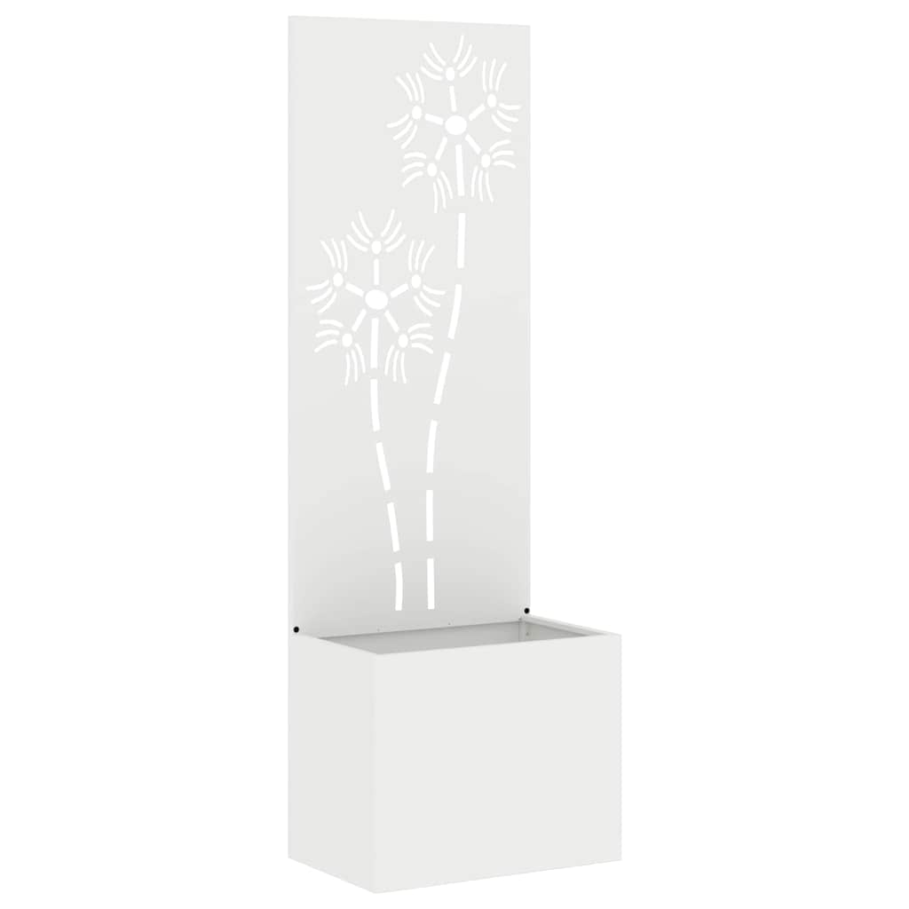Garten Sichtschutz-Leinwand Floral Weiß 50 x 150 cm