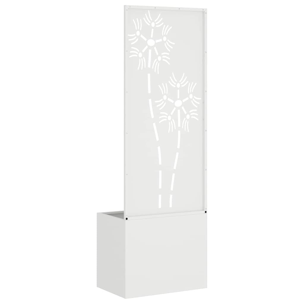 Garten Sichtschutz-Leinwand Floral Weiß 50 x 150 cm