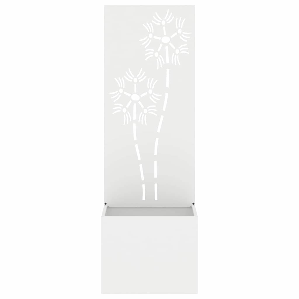 Garten Sichtschutz-Leinwand Floral Weiß 50 x 150 cm