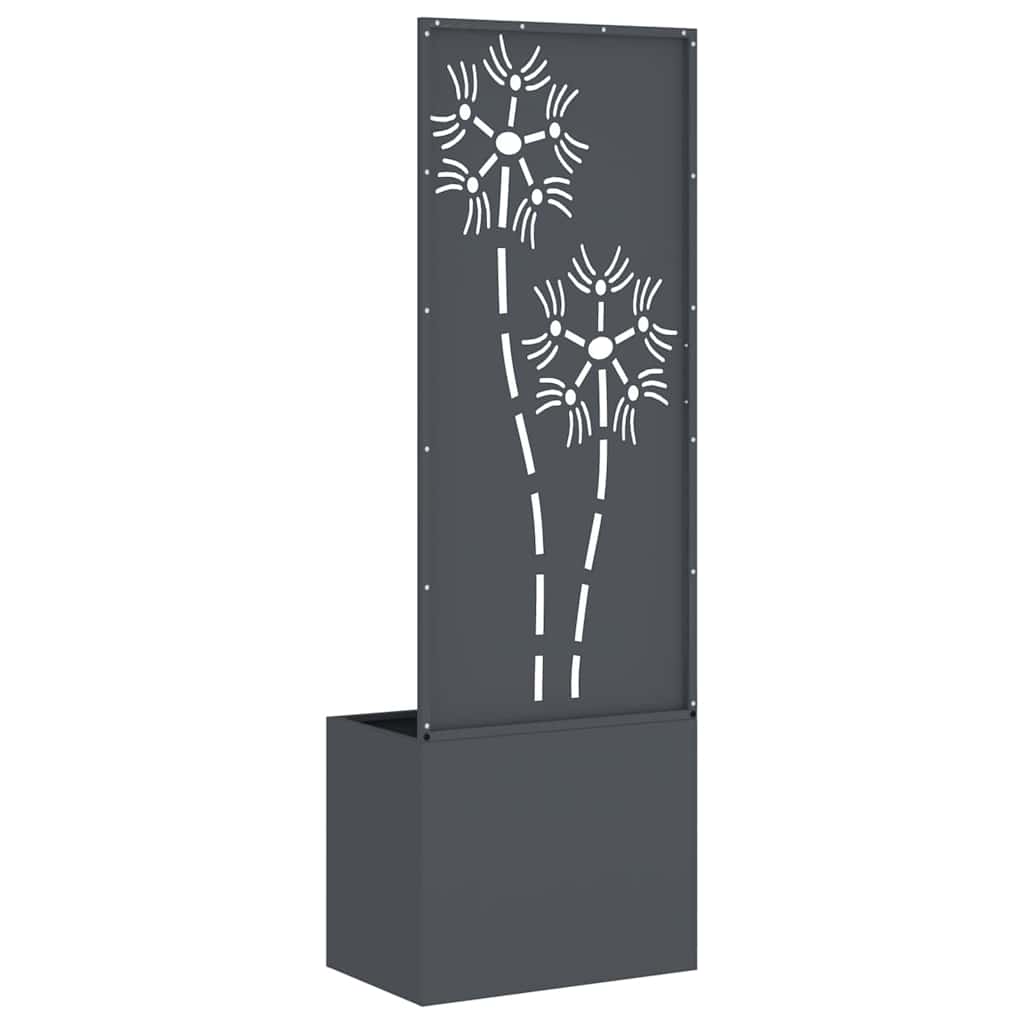 Garten Sichtschutz-Leinwand Floral Anthrazit 50 x 32 x 150 cm