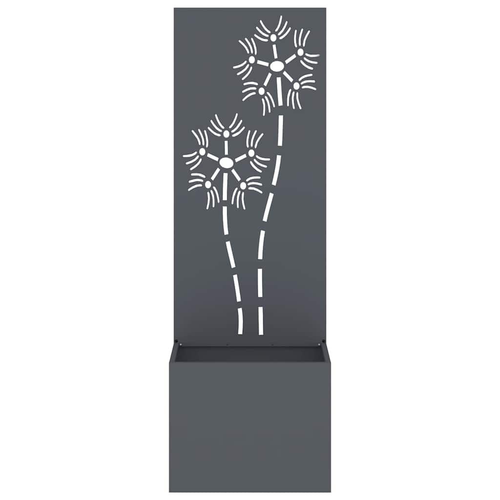 Garten Sichtschutz-Leinwand Floral Anthrazit 50 x 32 x 150 cm