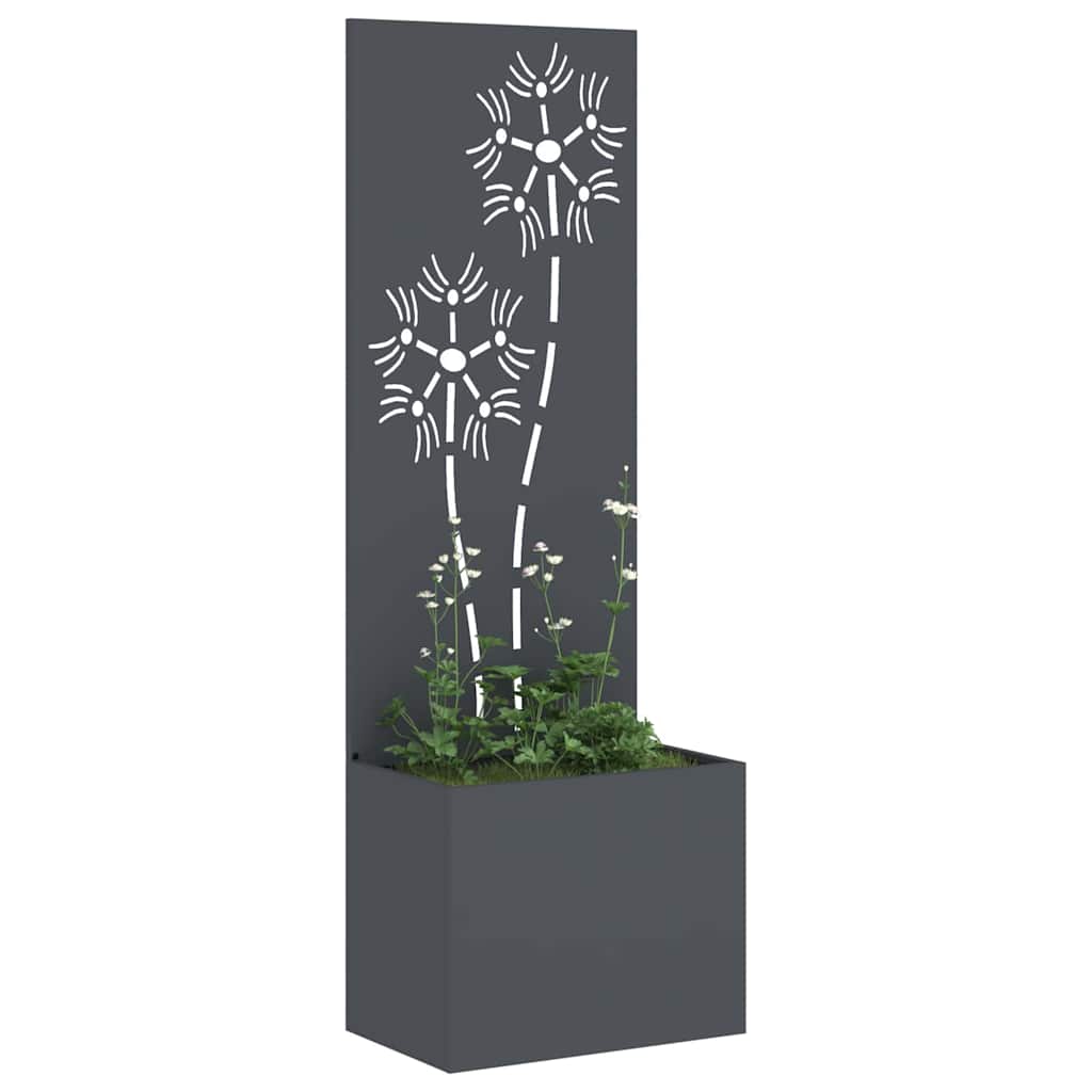 Garten Sichtschutz-Leinwand Floral Anthrazit 50 x 32 x 150 cm