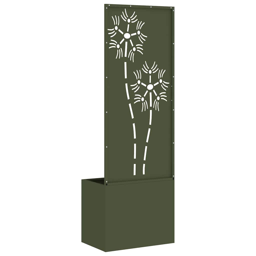 Garten Sichtschutz-Leinwand Floral Olivgrün 50 x 140 cm