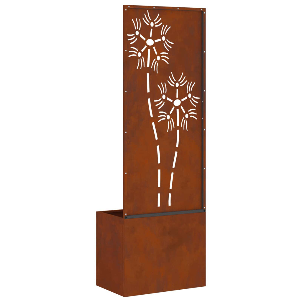 Garten Sichtschutz-Leinwand Floral Rostig 50 x 32 x 150 cm