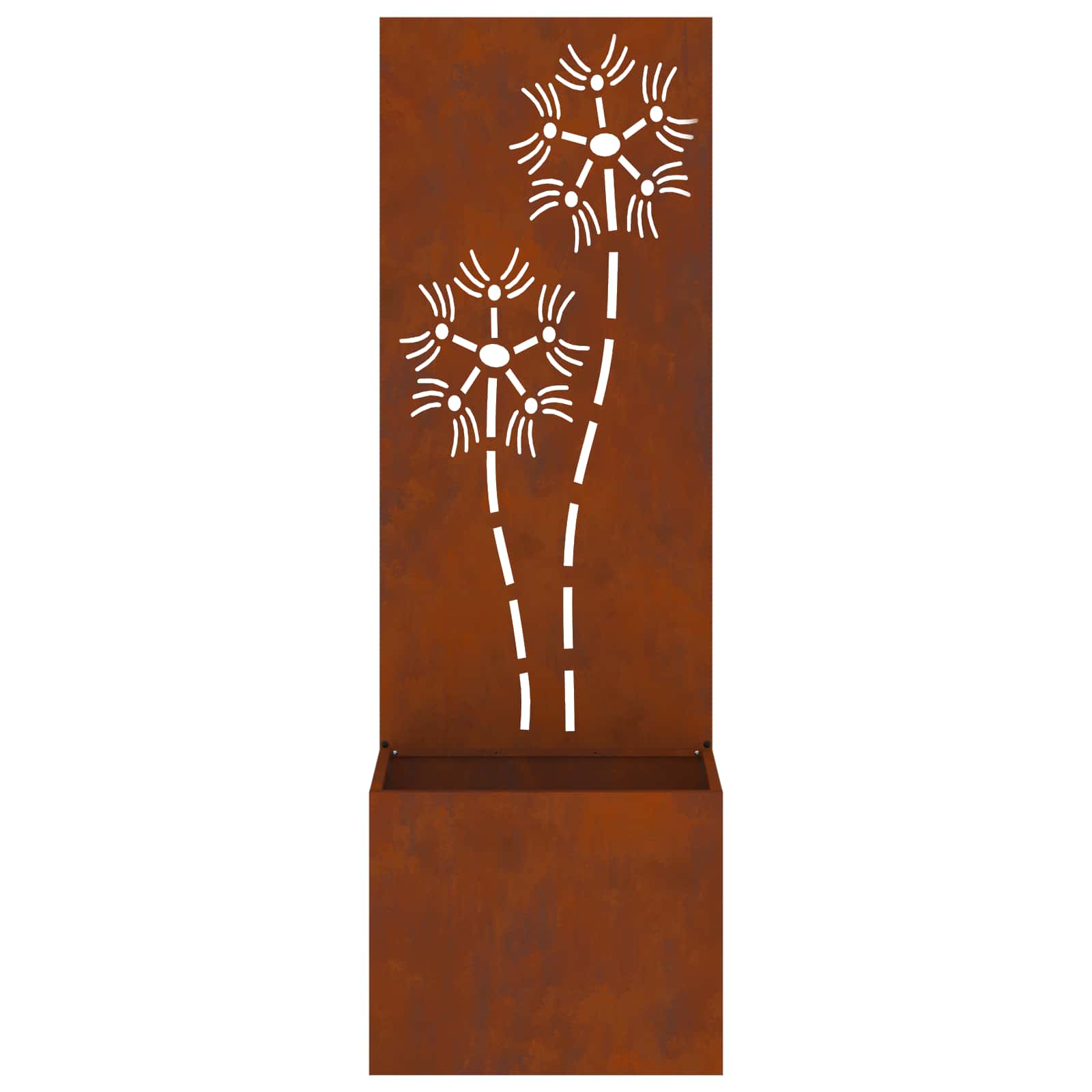 Garten Sichtschutz-Leinwand Floral Rostig 50 x 32 x 150 cm