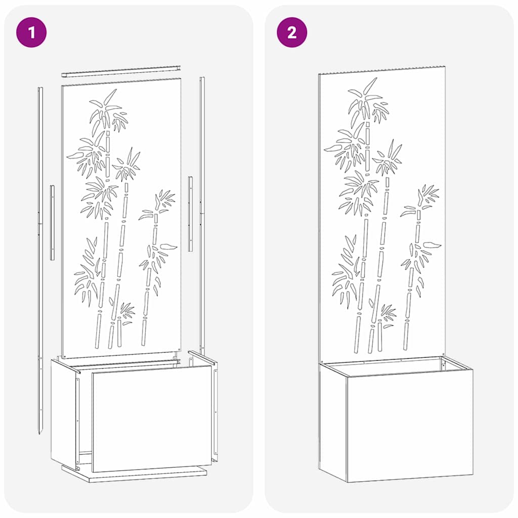 Garten Sichtschutz-Leinwand Floral Weiß 50 x 150 cm