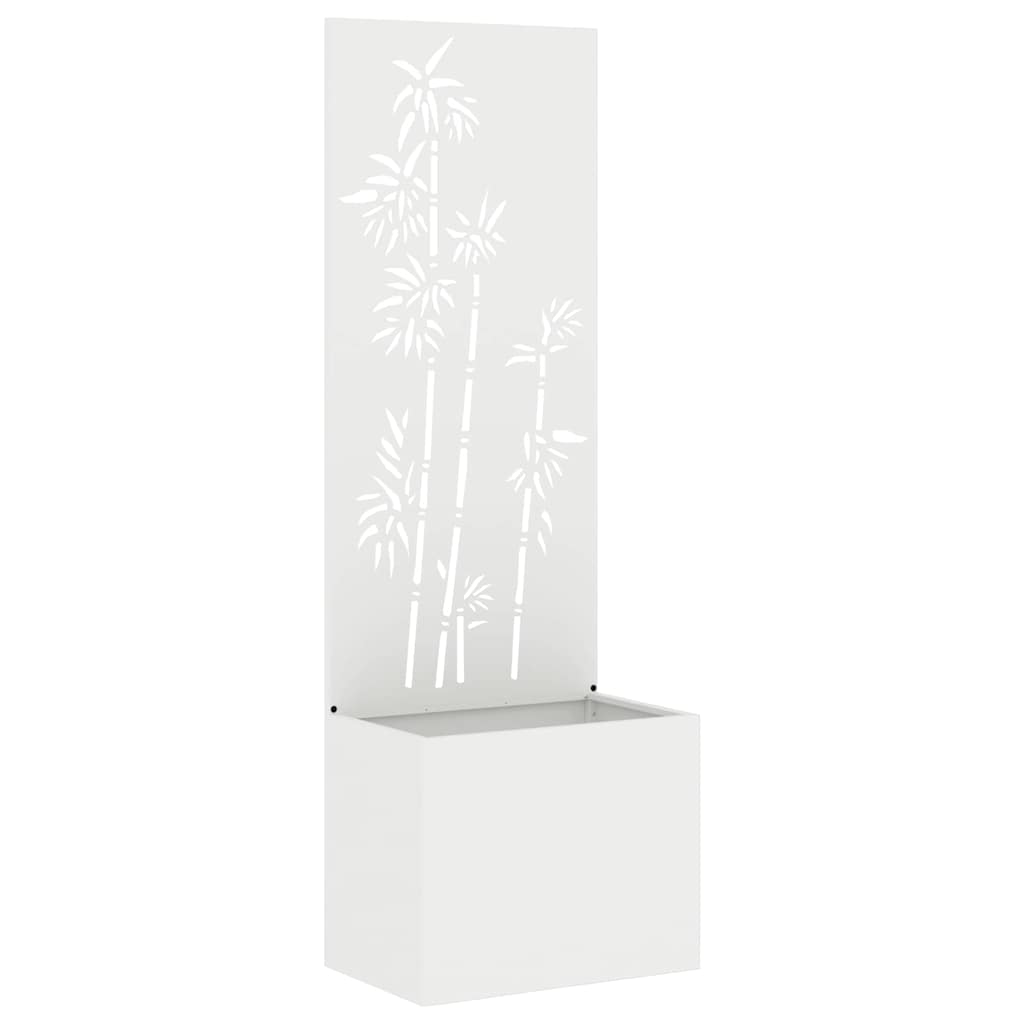 Garten Sichtschutz-Leinwand Floral Weiß 50 x 150 cm