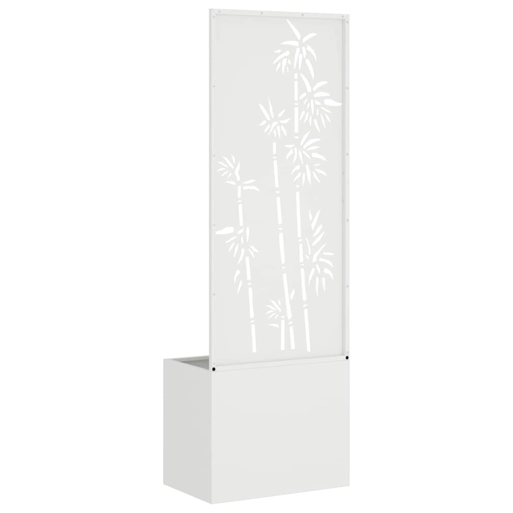Garten Sichtschutz-Leinwand Floral Weiß 50 x 150 cm