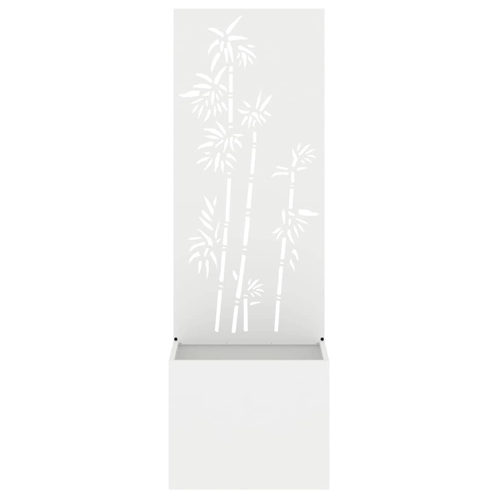 Garten Sichtschutz-Leinwand Floral Weiß 50 x 150 cm