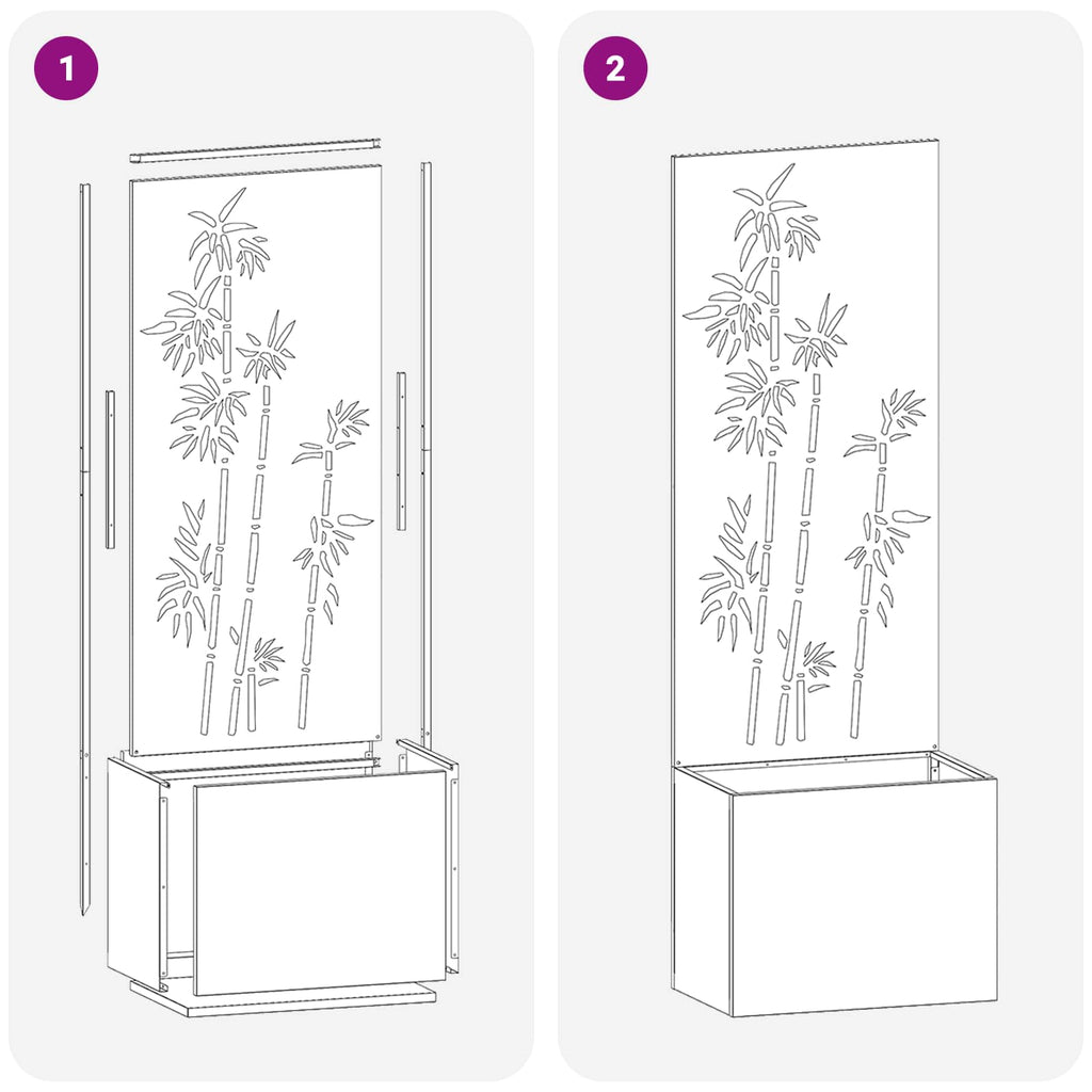 Garten Sichtschutz-Leinwand Floral Anthrazit 50 x 150 cm