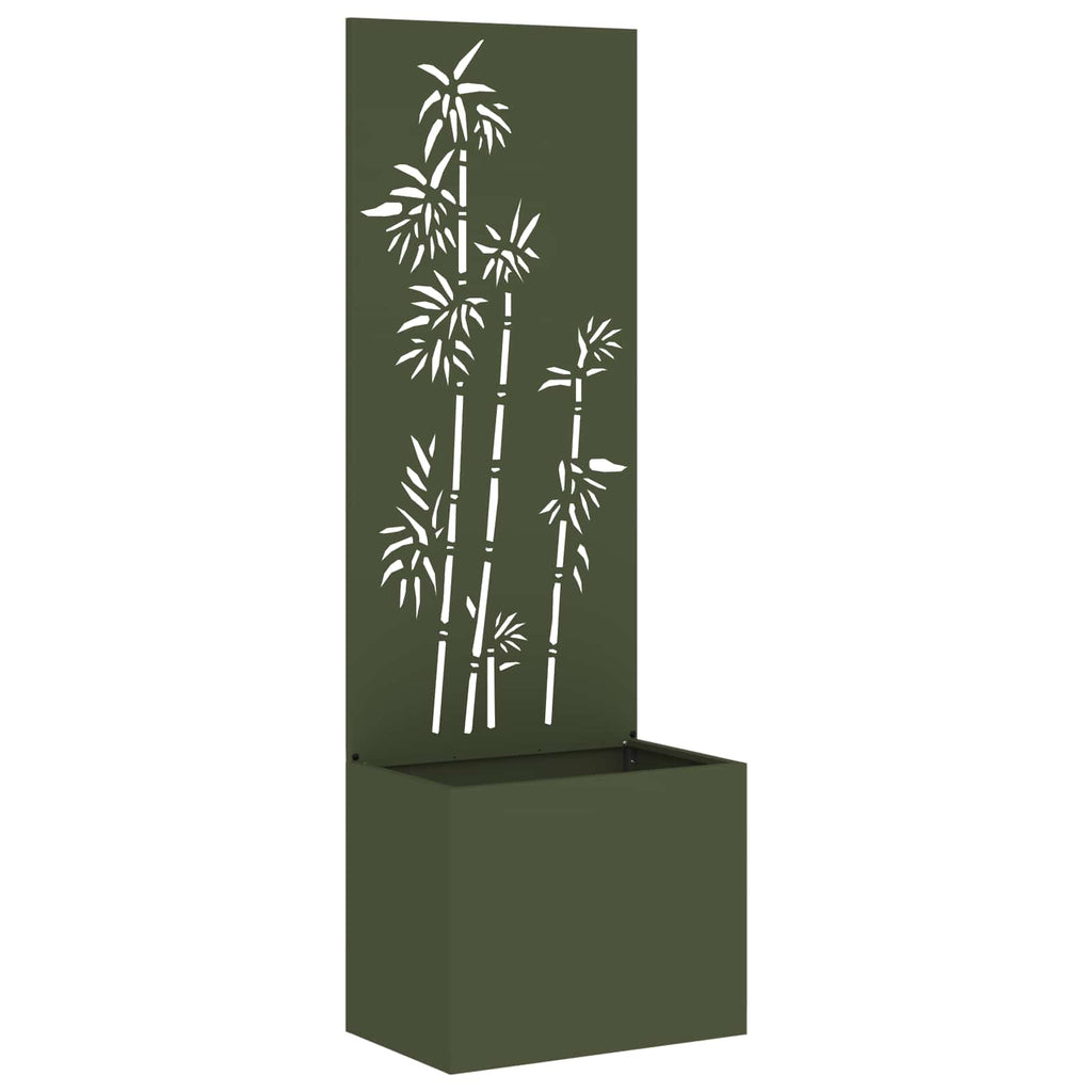 Garten Sichtschutz-Leinwand Floral Olivgrün 50 x 150 cm