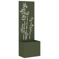 Garten Sichtschutz-Leinwand Floral Olivgrün 50 x 150 cm