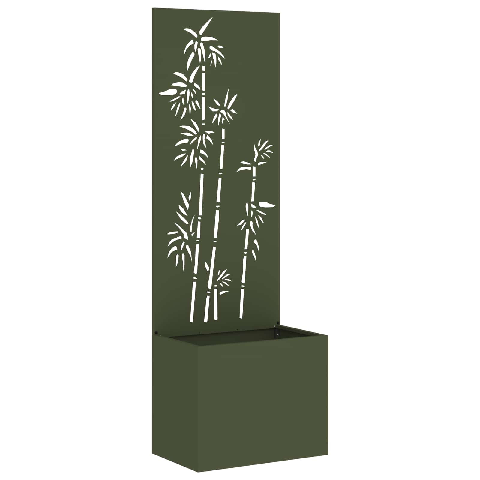 Garten Sichtschutz-Leinwand Floral Olivgrün 50 x 150 cm