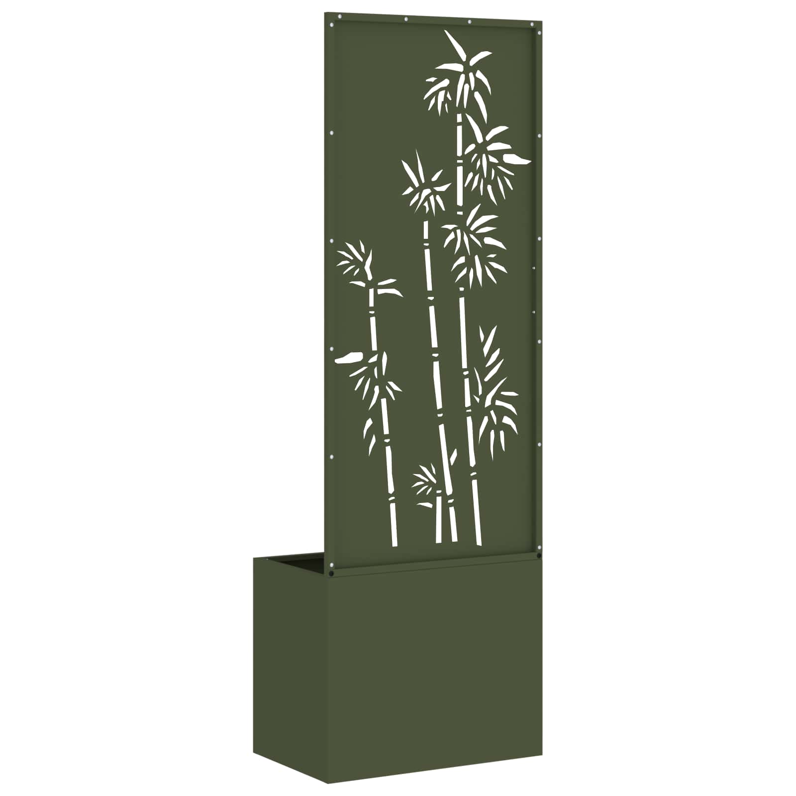 Garten Sichtschutz-Leinwand Floral Olivgrün 50 x 150 cm