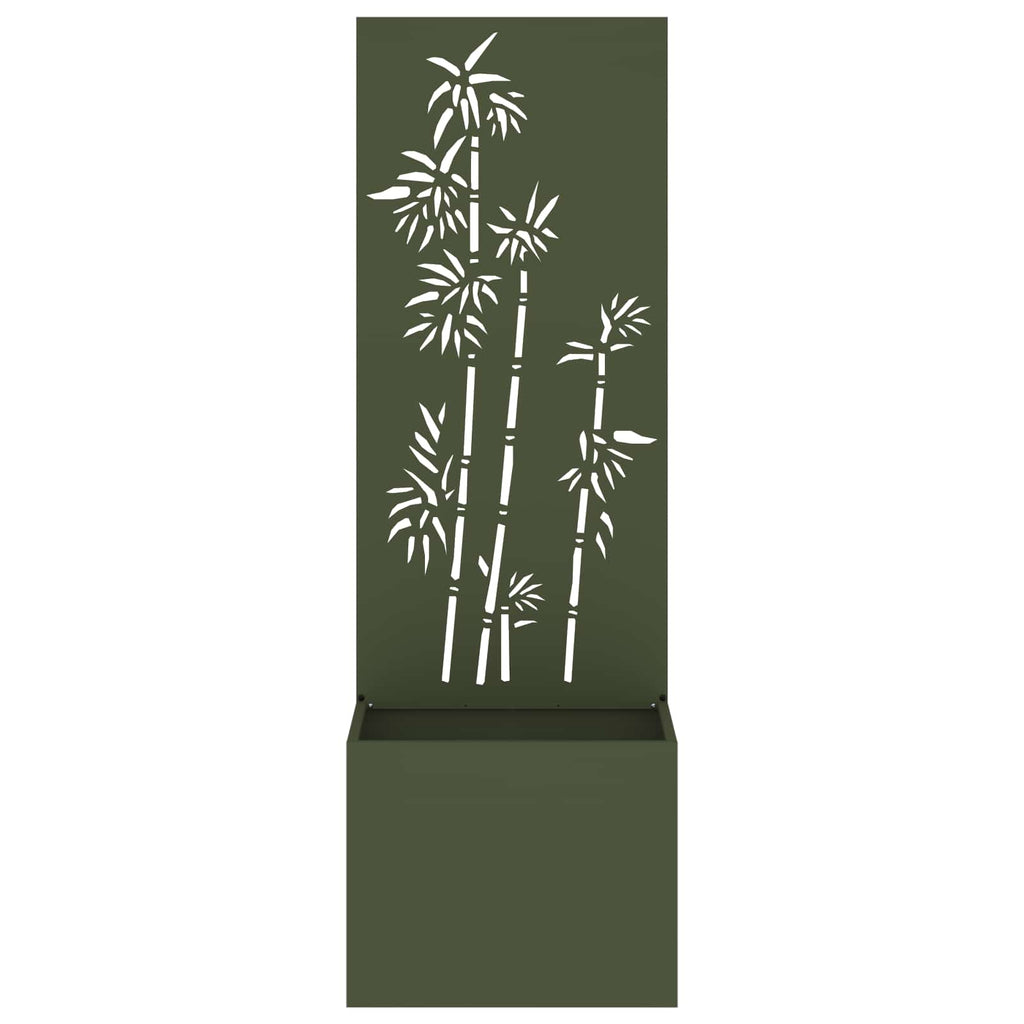 Garten Sichtschutz-Leinwand Floral Olivgrün 50 x 150 cm