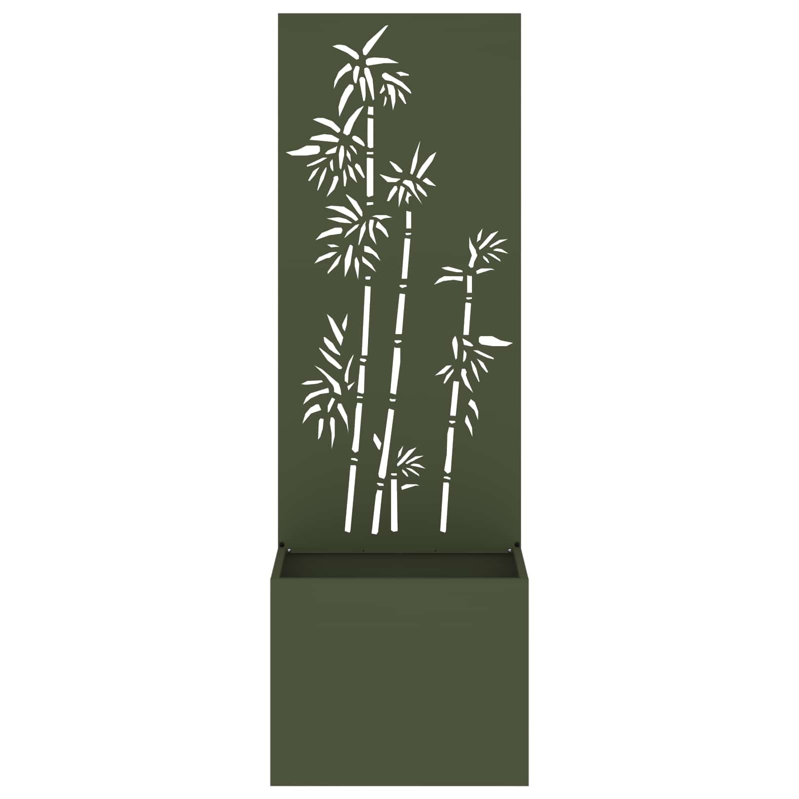 Garten Sichtschutz-Leinwand Floral Olivgrün 50 x 150 cm