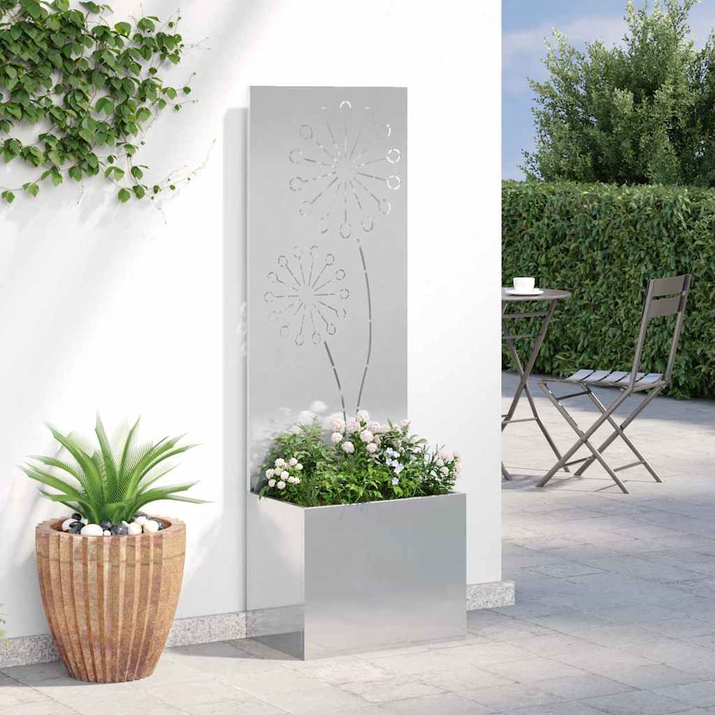 Garten Sichtschutz-Leinwand Silber 50 x 150 cm Edelstahl