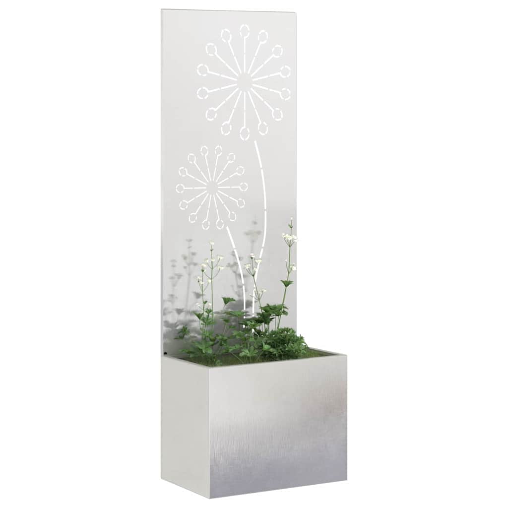 Garten Sichtschutz-Leinwand Silber 50 x 150 cm Edelstahl