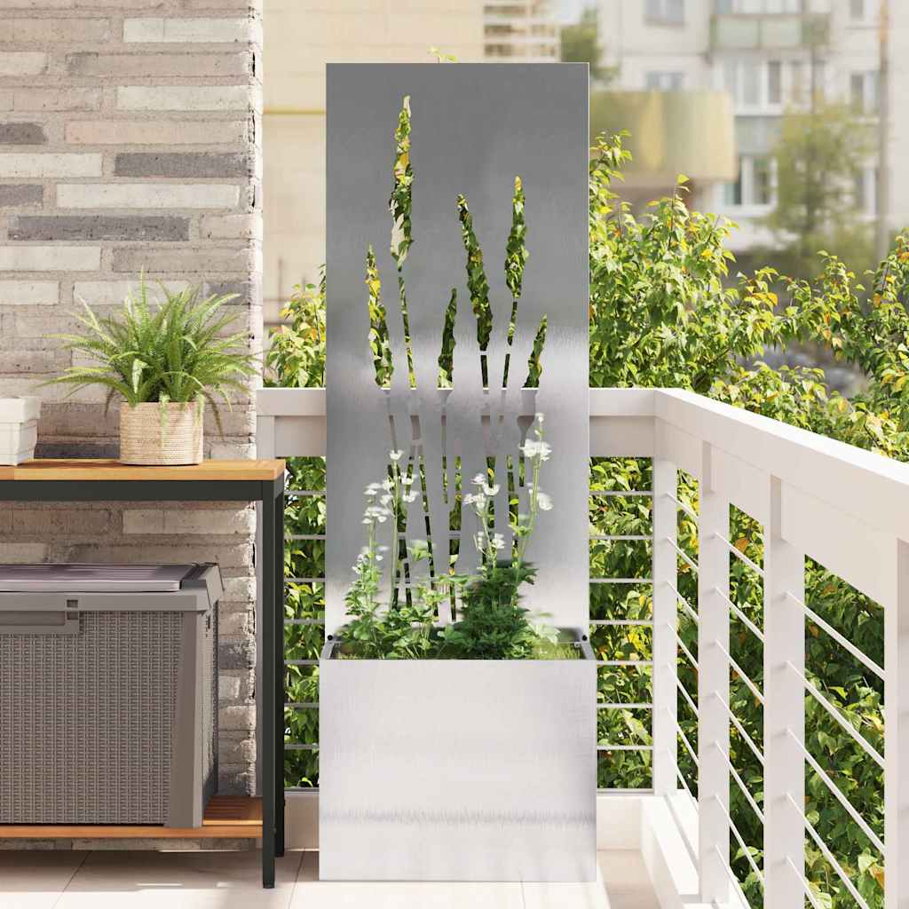 Garten Sichtschutz-Leinwand Silber 50 x 150 cm Edelstahl