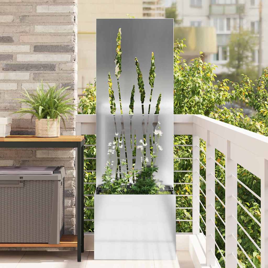 Garten Sichtschutz-Leinwand Silber 50 x 150 cm Verzinkter Stahl