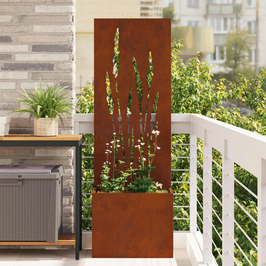 Garten Sichtschutz-Leinwand Rostig 50 x 150 cm Wetterfeststahl