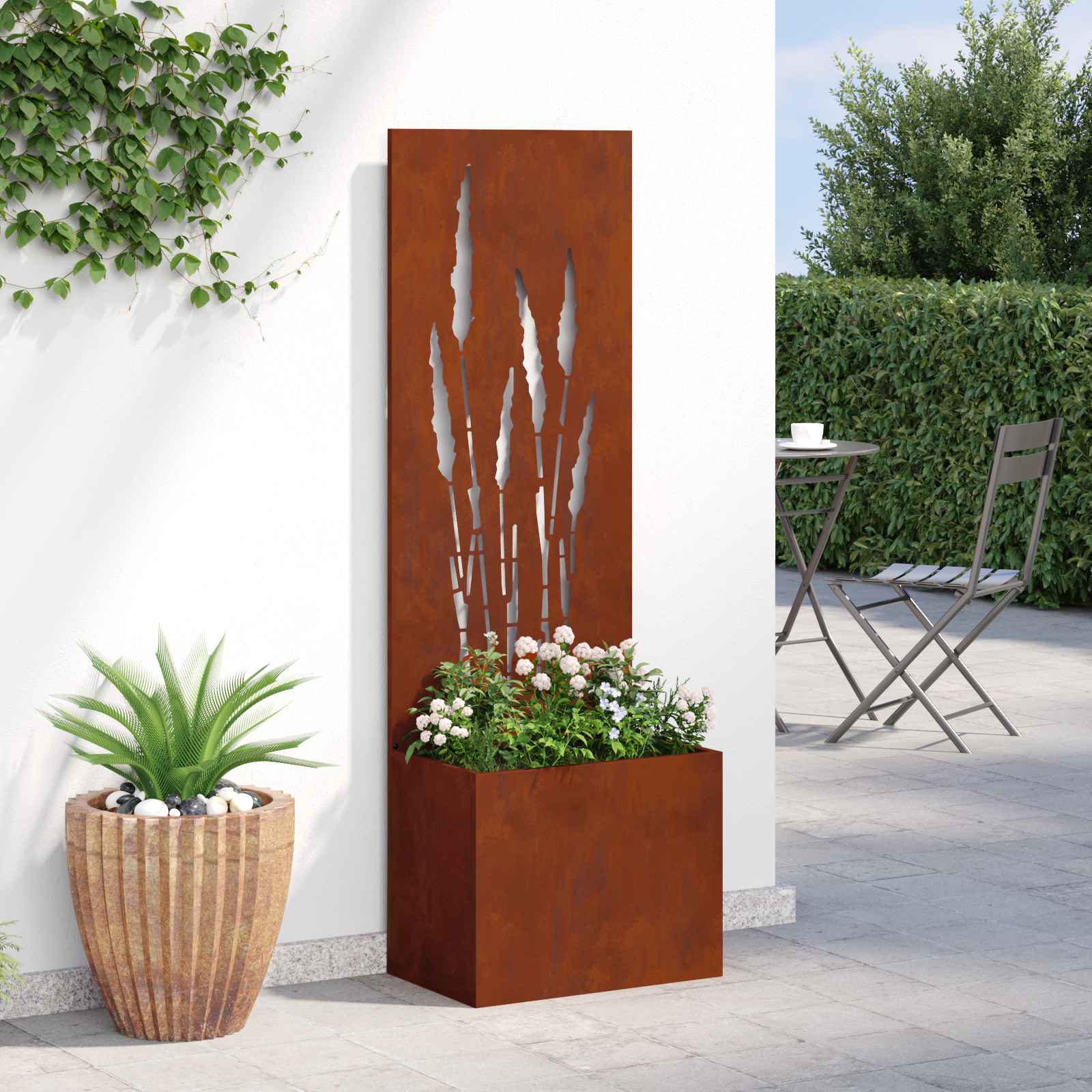 Garten Sichtschutz-Leinwand Rostig 50 x 150 cm Wetterfeststahl