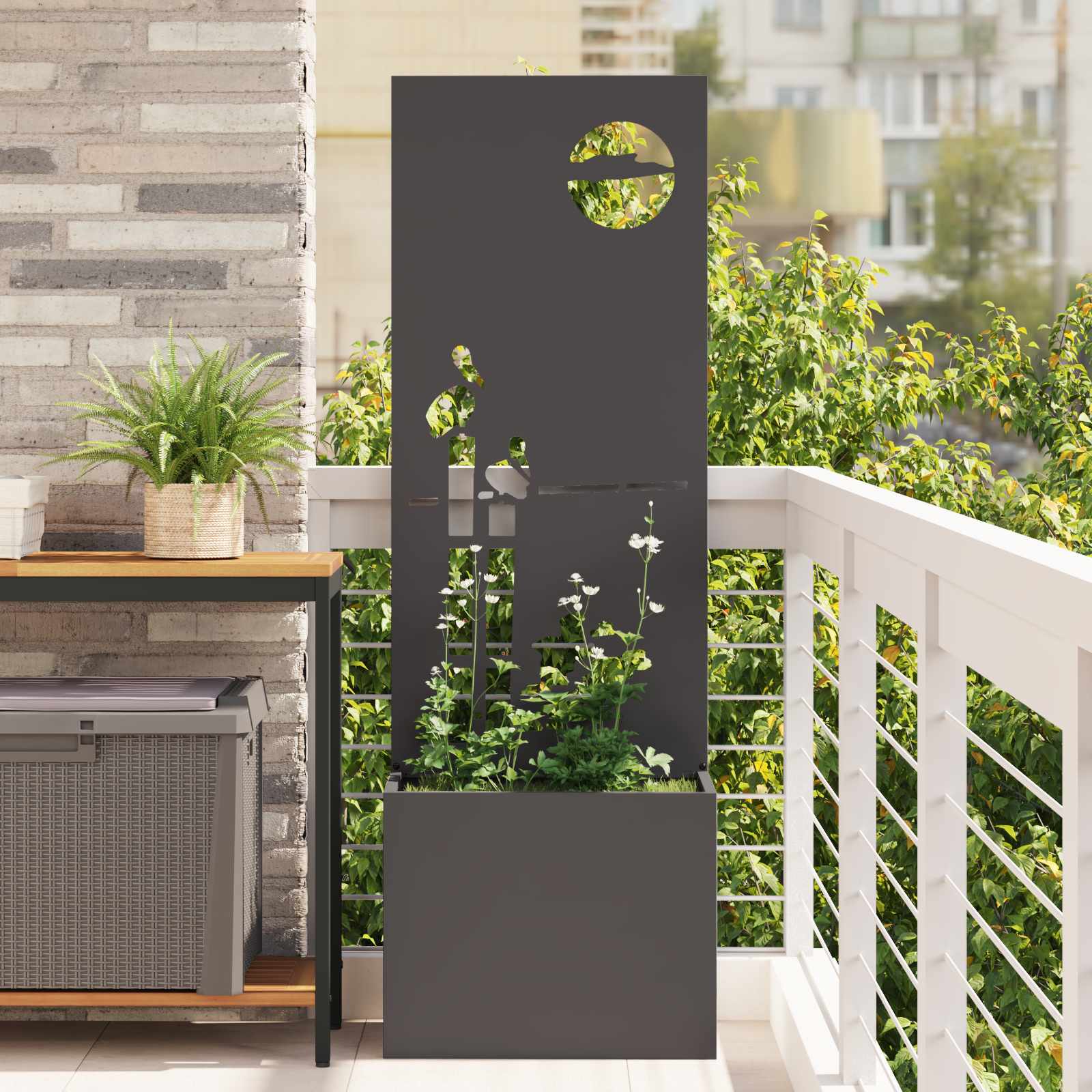 Garten Sichtschutz-Leinwand Schwarz 50 x 150 cm