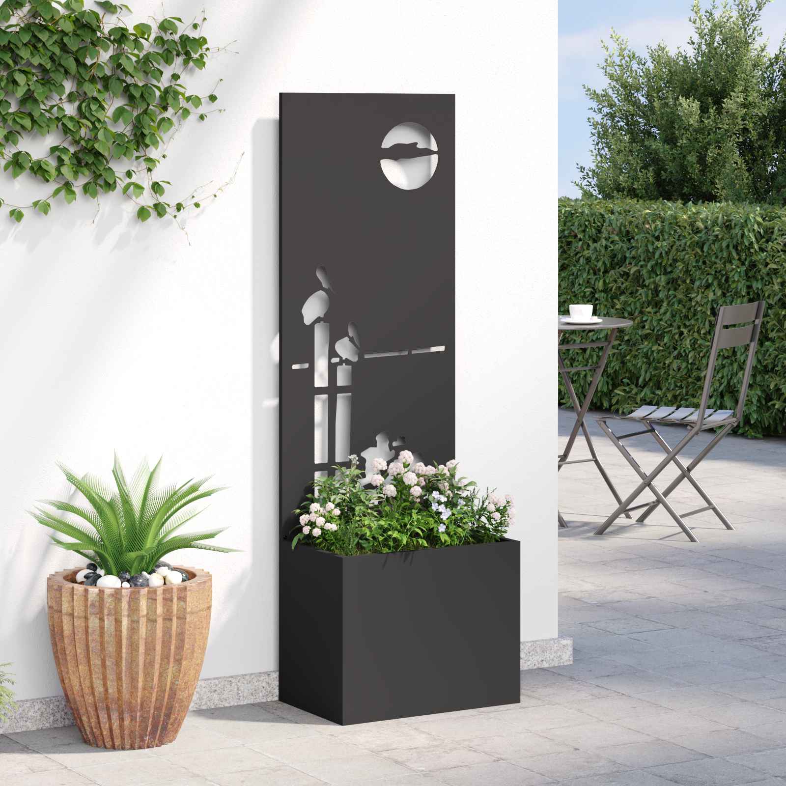 Garten Sichtschutz-Leinwand Schwarz 50 x 150 cm