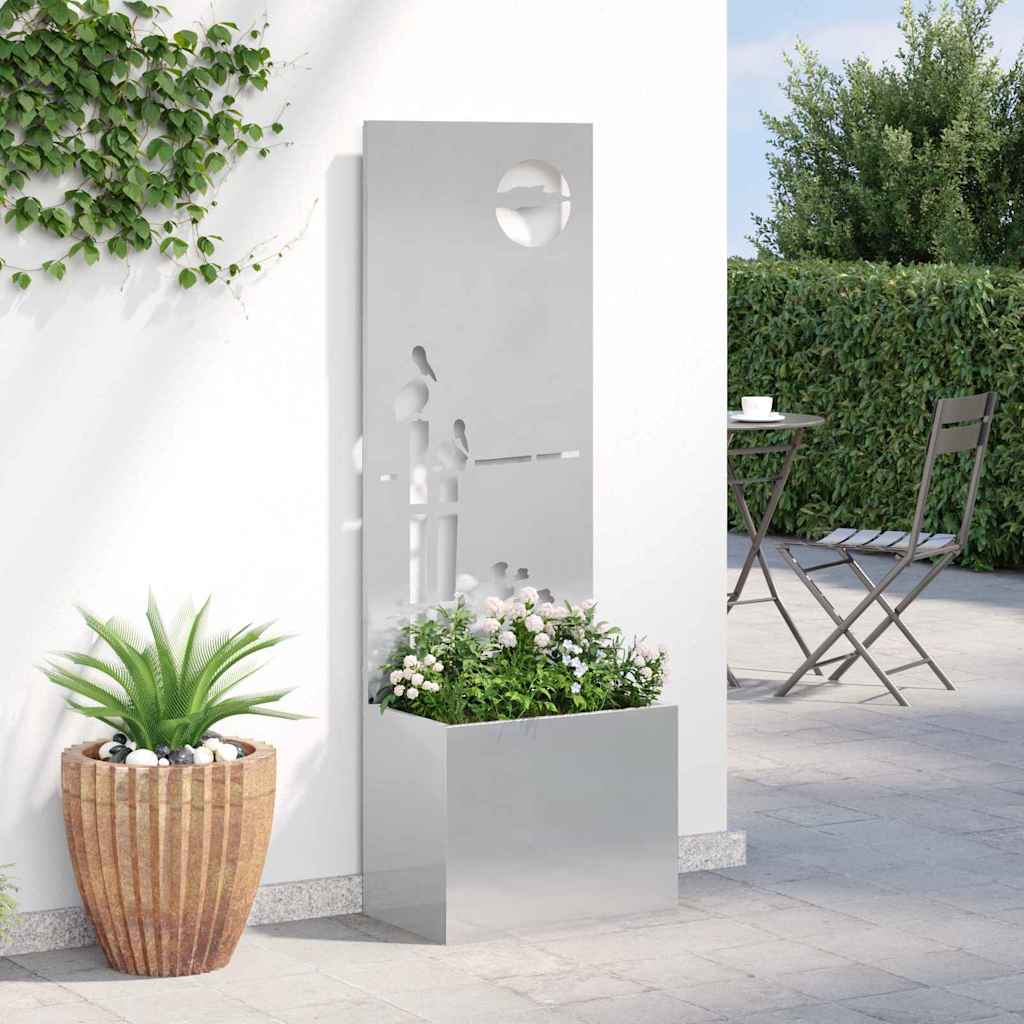 Garten Sichtschutz-Leinwand Silber 50 x 150 cm Edelstahl