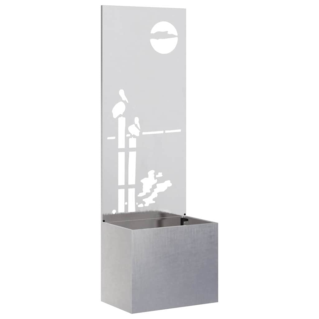 Garten Sichtschutz-Leinwand Silber 50 x 150 cm Edelstahl