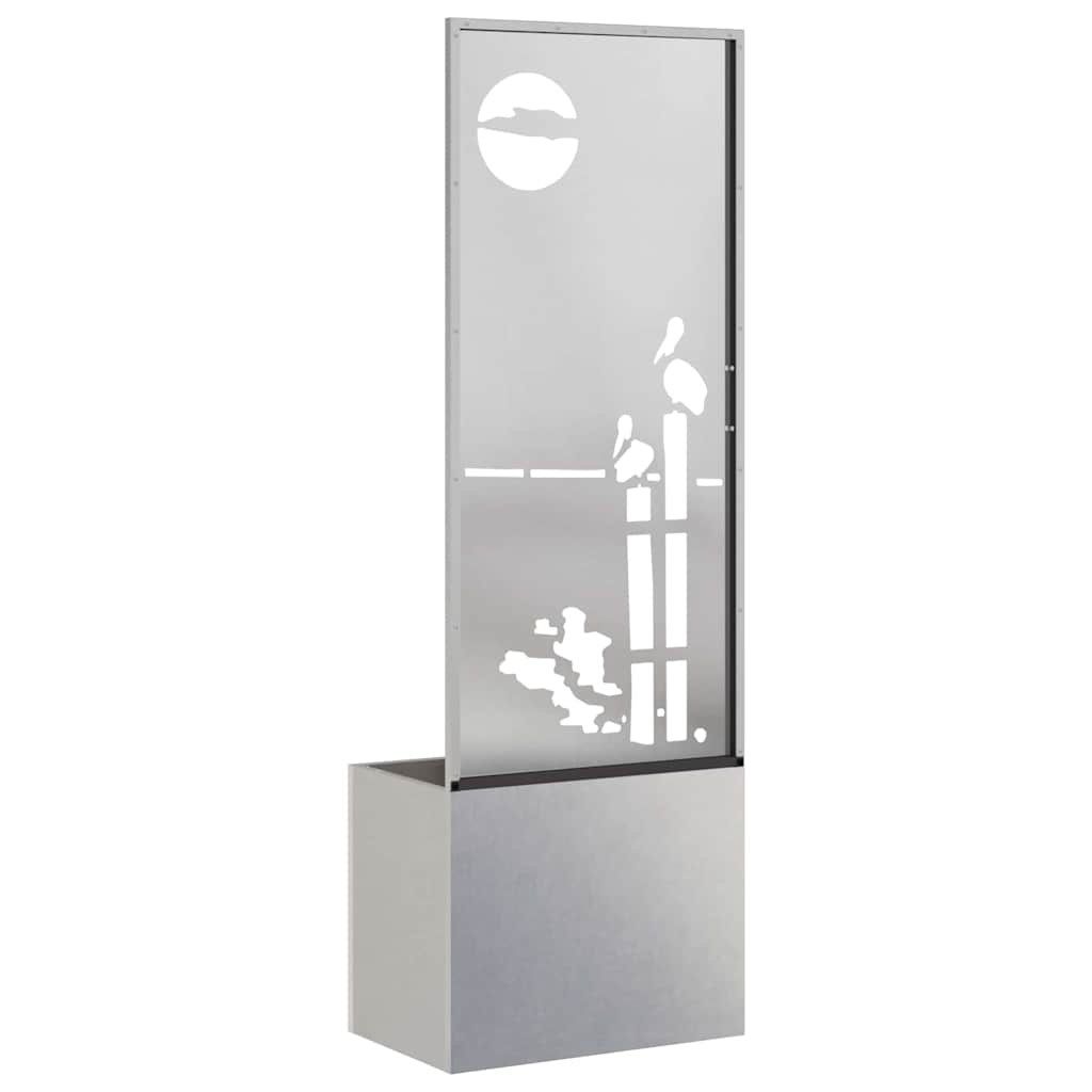 Garten Sichtschutz-Leinwand Silber 50 x 150 cm Edelstahl
