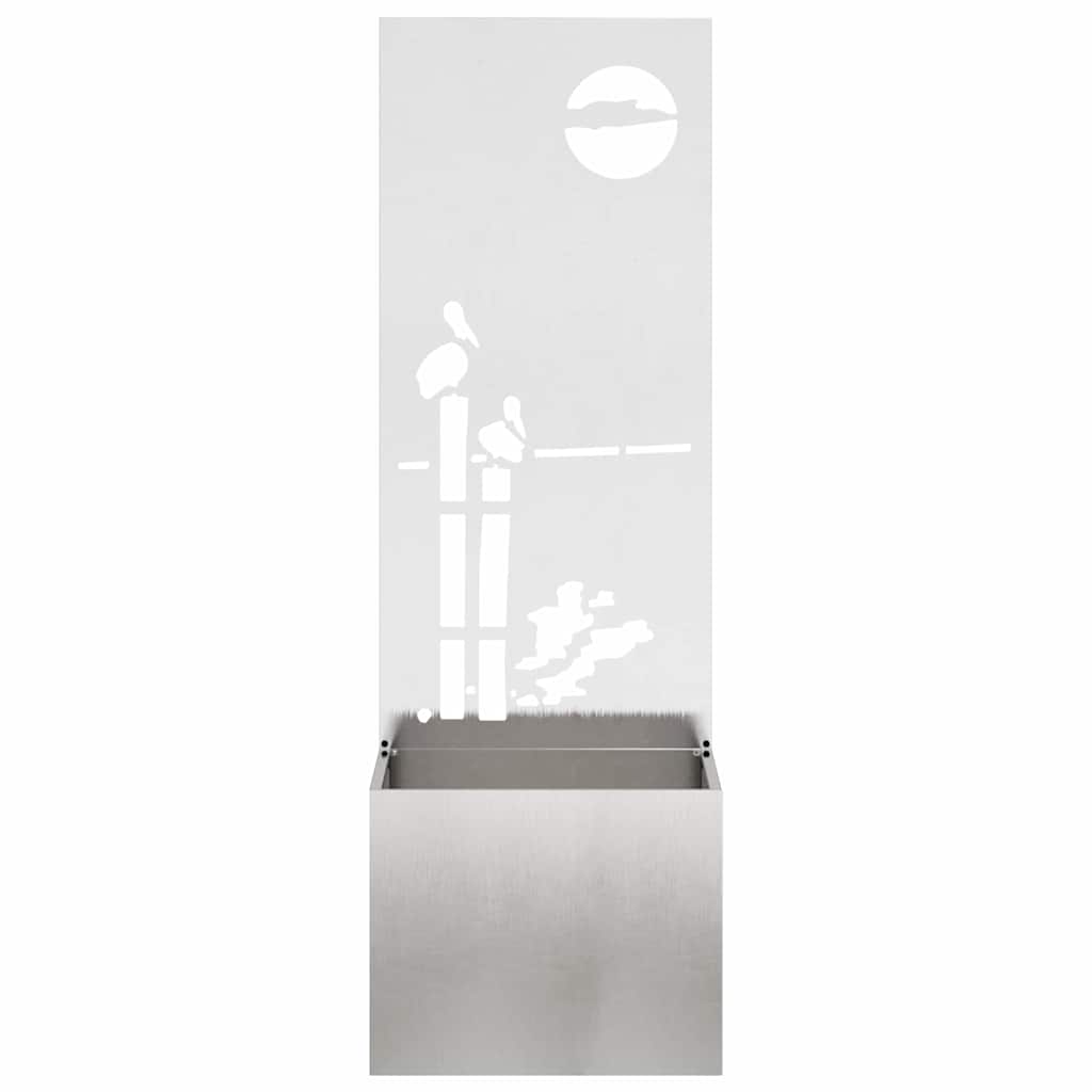 Garten Sichtschutz-Leinwand Silber 50 x 150 cm Edelstahl